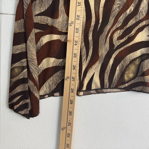 Dressbarn Top Womens XL Brown Beige Tunic - Picture 9 of 9